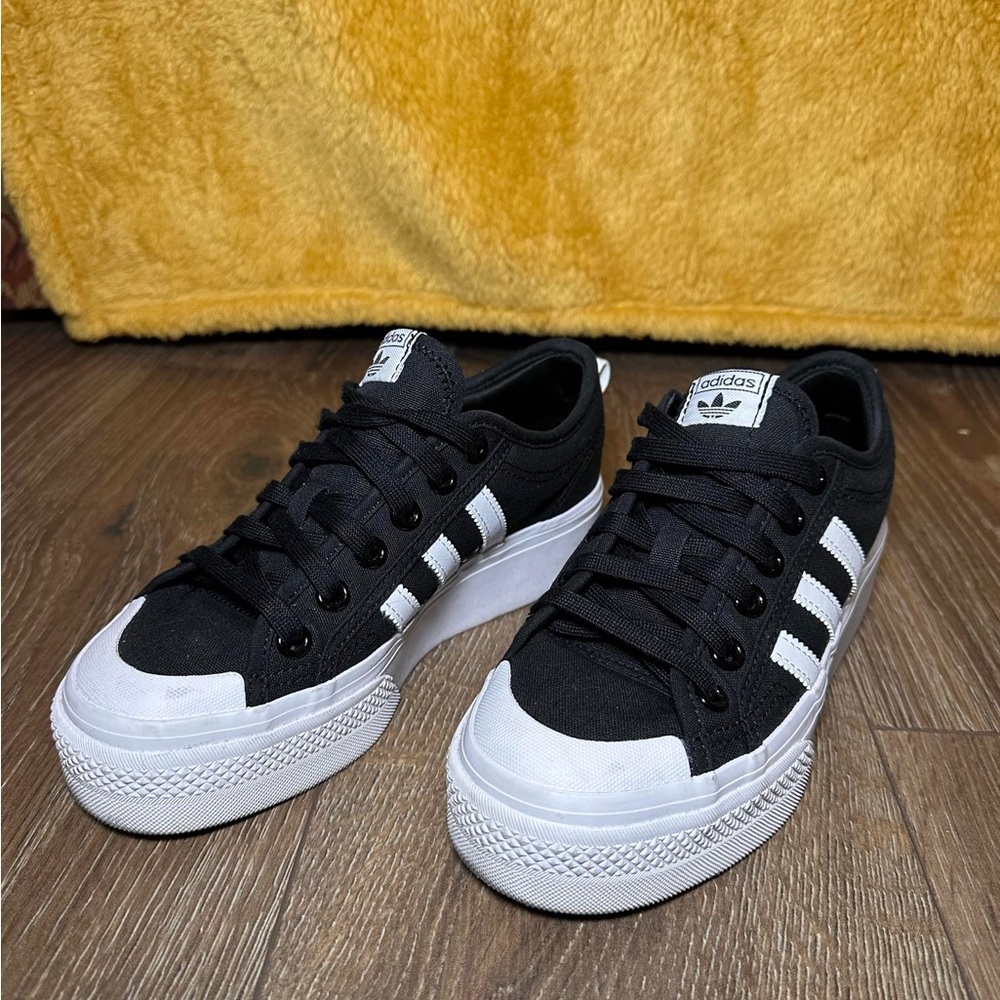 Adidas Kids Black and White Sneakers